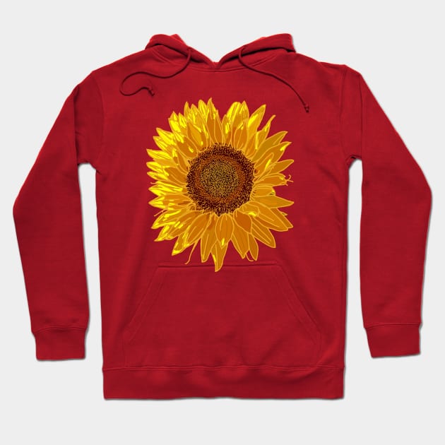 Positivity Sunflower Floral Art Hoodie by ellenhenryart